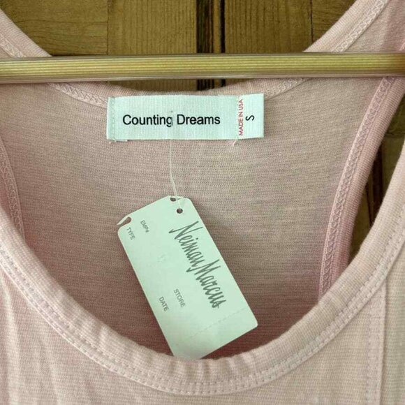 Counting Dreams Neiman Marcus Pale Pink Tank Midi Dress Womens Size Small NWT - Picture 4 of 12